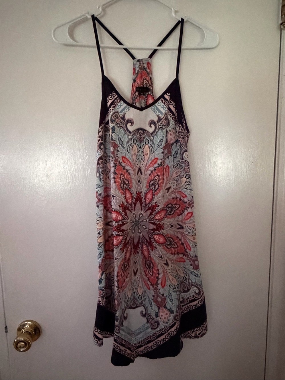 Paisley Printed Spaghetti-Strap Sundress